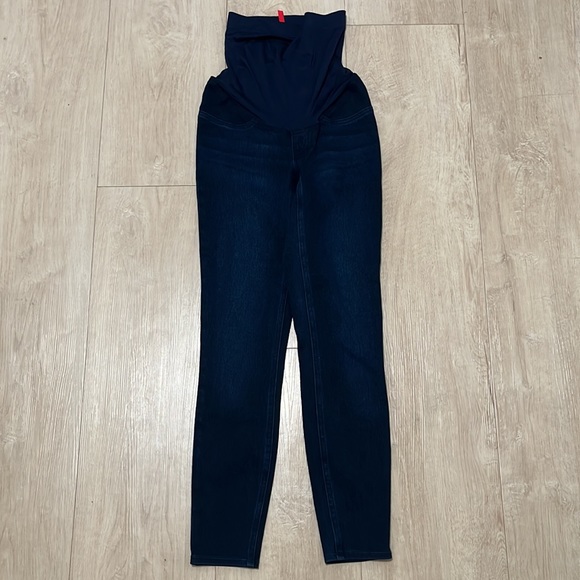 SPANX Mama Ankle Jean-ish Seamless Maternity Leggings, SIZE XSMALL TWILIGHT RISE - Picture 4 of 9